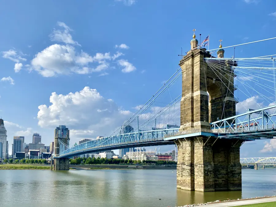 The Roebling Bridge and the Cincinnati skyline