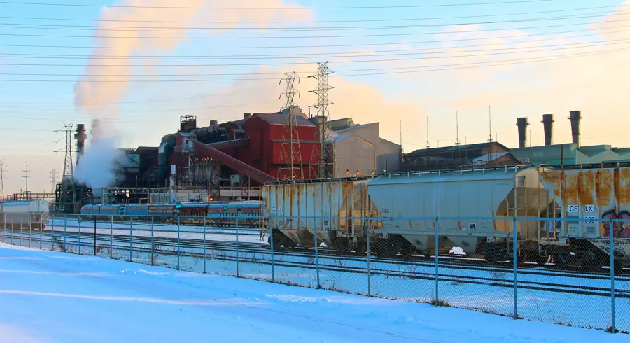 A steel plant on the Cuyahoga River, Cleveland