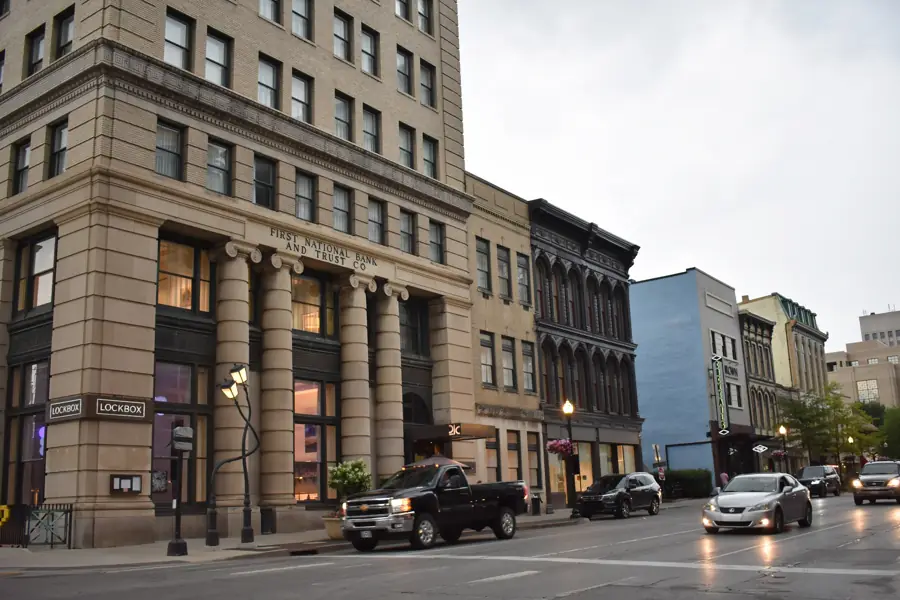 Historic storefronts in the Downtown Commercial District, Lexington